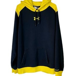 Men’s Under Armour Storm Hoodie Black and Yellow Sz 2XL Embroidered Sweatshirt
